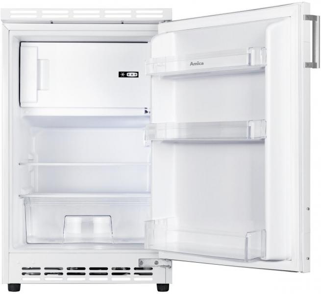 Amica UKSD 361 951 Unterbau-Kühlschrank, mit Gefrierfach, Nischenhöhe 82 cm, 82 L, LED-Beleuchtung, elektronische Steuerung, 4-Sterne-Fach, weiß (1195110)