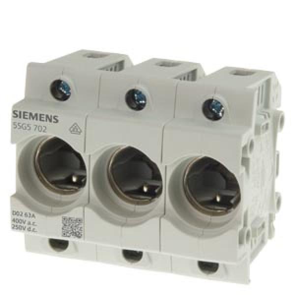 Siemens 5SG5702 NEOZED, Sicherungssockel, D02, 3-polig, 63 A, Un AC: 400 V, Un DC: 250 V