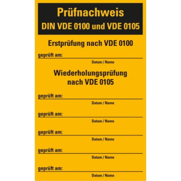 ARDEBO.de - Prüfnachweis-Aufkleber für Sicherungskästen, Heft =10 St.