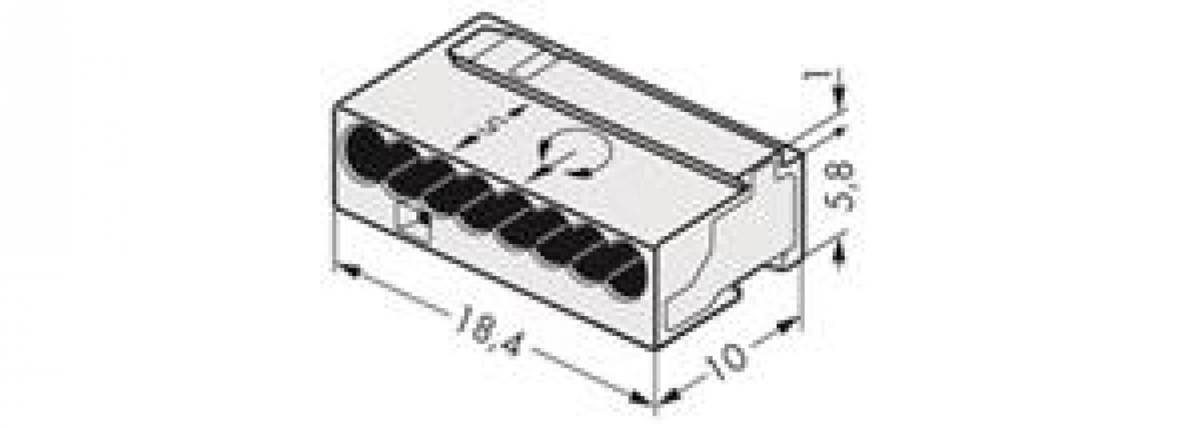 WAGO Kontakttechnik WAGO-Micro-Klemmen 8x0,6-0,8qmm Farbe: lichtgrau (50 ST)