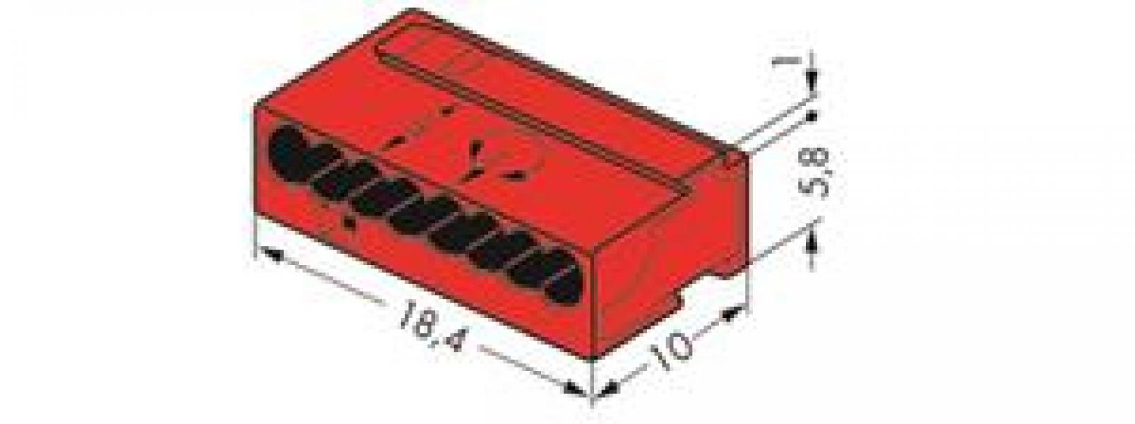 WAGO Kontakttechnik WAGO-Micro-Klemmen 8x0,8qmm Farbe: rot (50 ST)