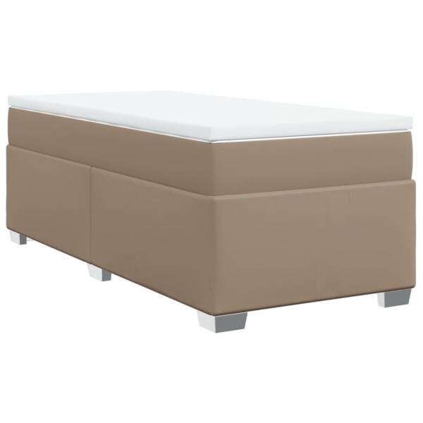 Boxspringbett mit Matratze Cappuccino-Braun 80x200cm Kunstleder