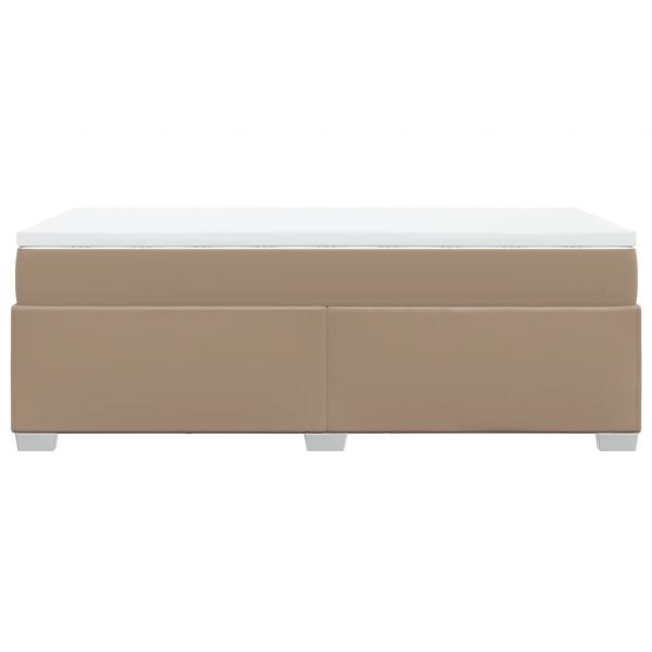 Boxspringbett mit Matratze Cappuccino-Braun 80x200cm Kunstleder