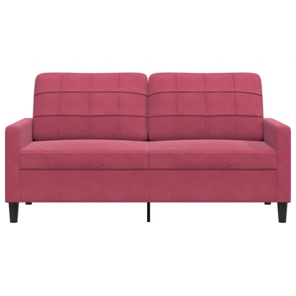 2-Sitzer-Sofa Weinrot 140 cm Samt