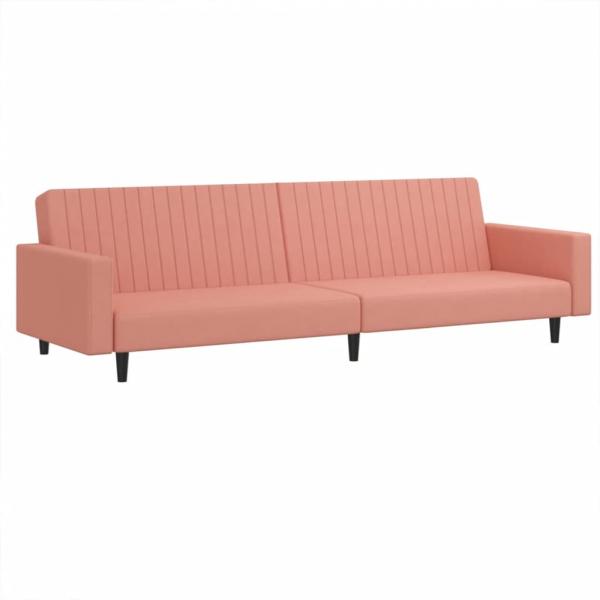 Schlafsofa 2-Sitzer Rosa Samt