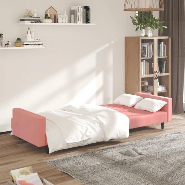 Schlafsofa 2-Sitzer Rosa Samt