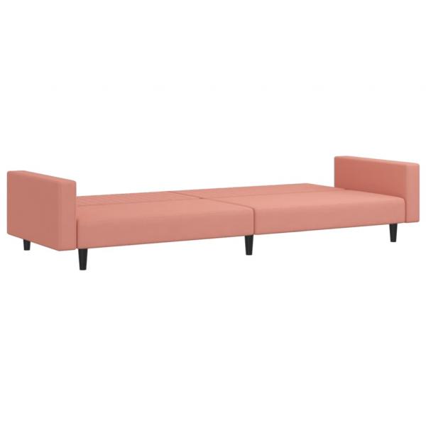 Schlafsofa 2-Sitzer Rosa Samt