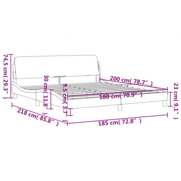 Bettgestell ohne Matratze Creme 180x200 cm Stoff