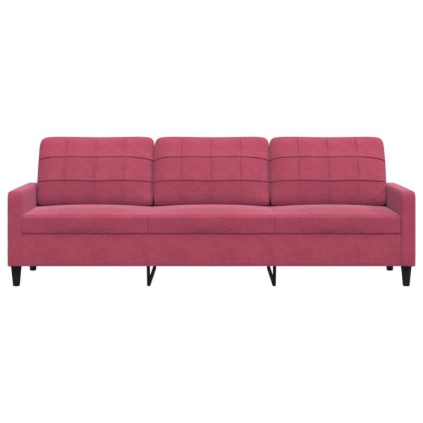 3-Sitzer-Sofa Weinrot 210 cm Samt