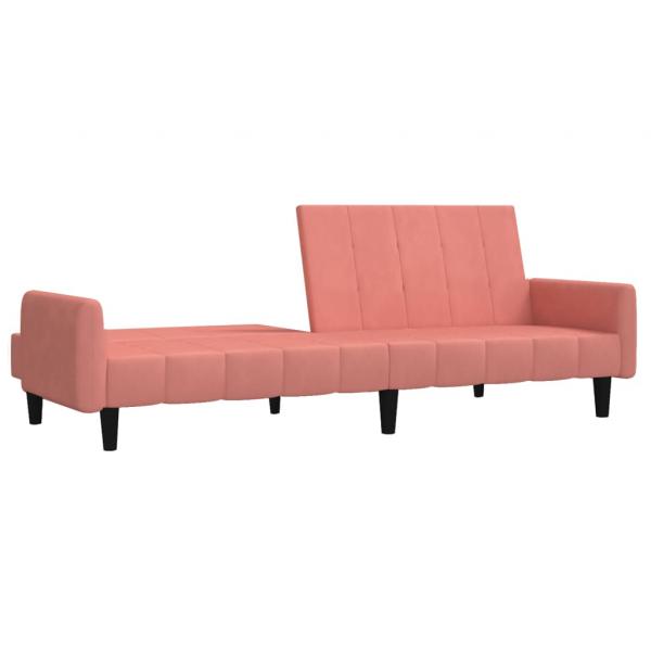 Schlafsofa 2-Sitzer Rosa Samt