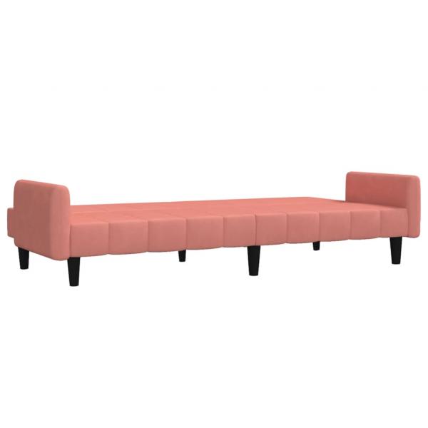 Schlafsofa 2-Sitzer Rosa Samt