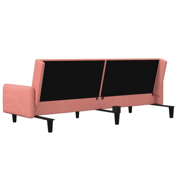 Schlafsofa 2-Sitzer Rosa Samt