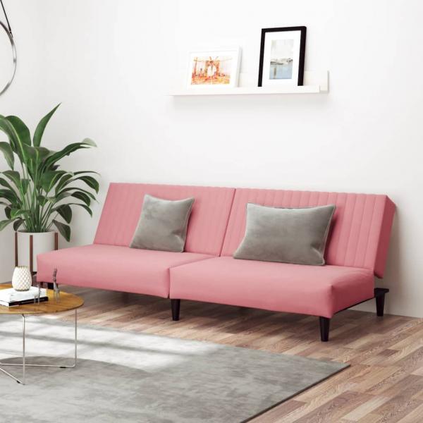 ARDEBO.de - Schlafsofa 2-Sitzer Rosa Samt