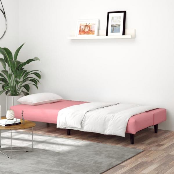 Schlafsofa 2-Sitzer Rosa Samt