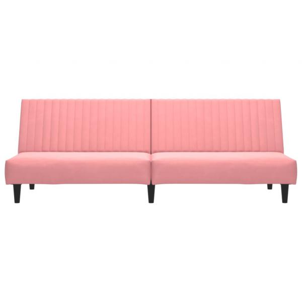 Schlafsofa 2-Sitzer Rosa Samt