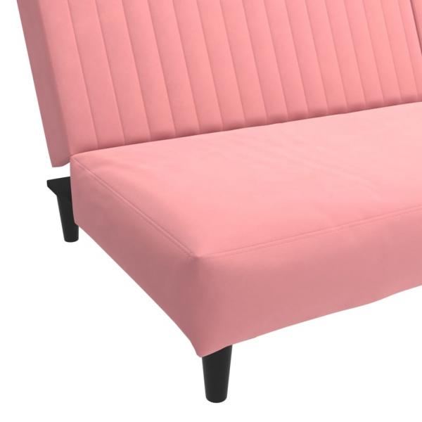 Schlafsofa 2-Sitzer Rosa Samt