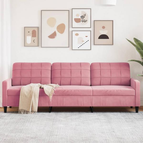 ARDEBO.de - 3-Sitzer-Sofa Rosa 210 cm Samt