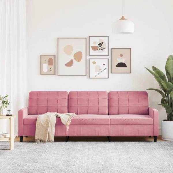 3-Sitzer-Sofa Rosa 210 cm Samt