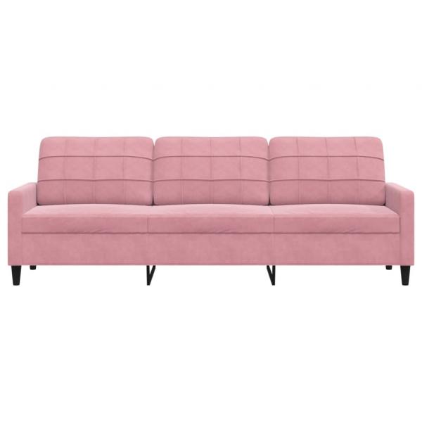 3-Sitzer-Sofa Rosa 210 cm Samt