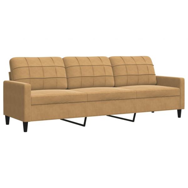 3-Sitzer-Sofa Braun 210 cm Samt