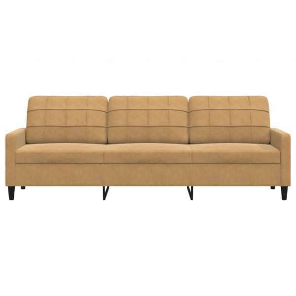 3-Sitzer-Sofa Braun 210 cm Samt