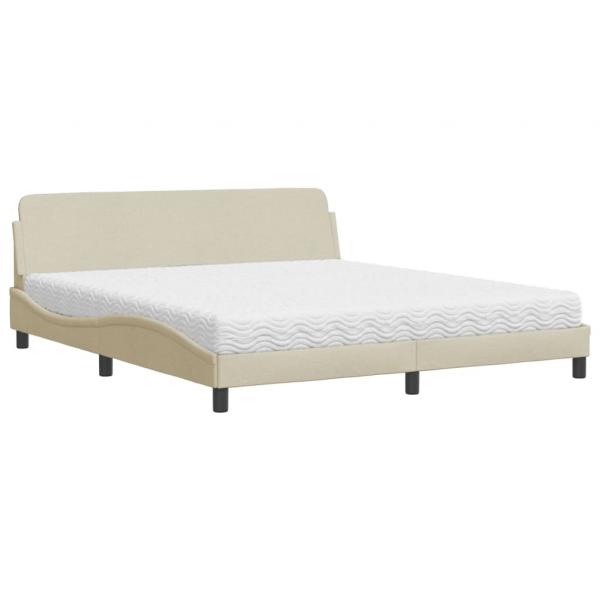 Bett mit Matratze Creme 180x200 cm Stoff