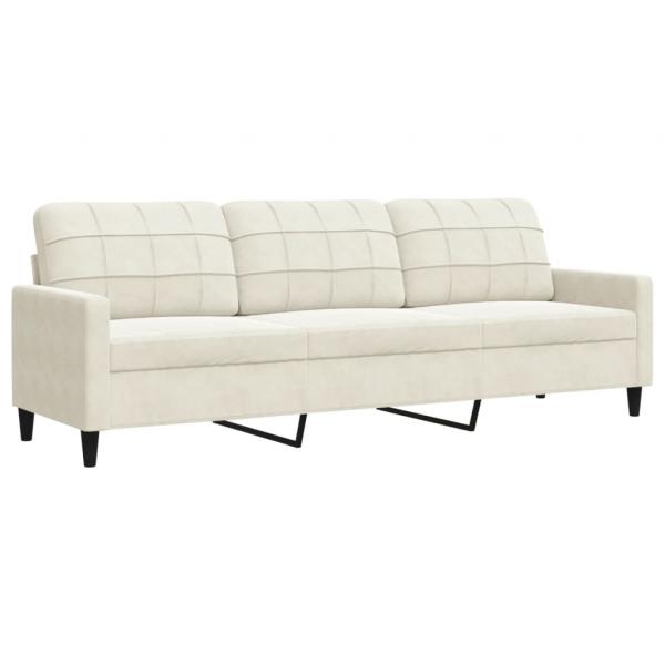 3-Sitzer-Sofa Creme 210 cm Samt