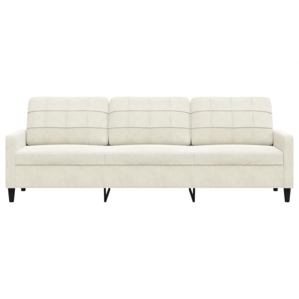 3-Sitzer-Sofa Creme 210 cm Samt