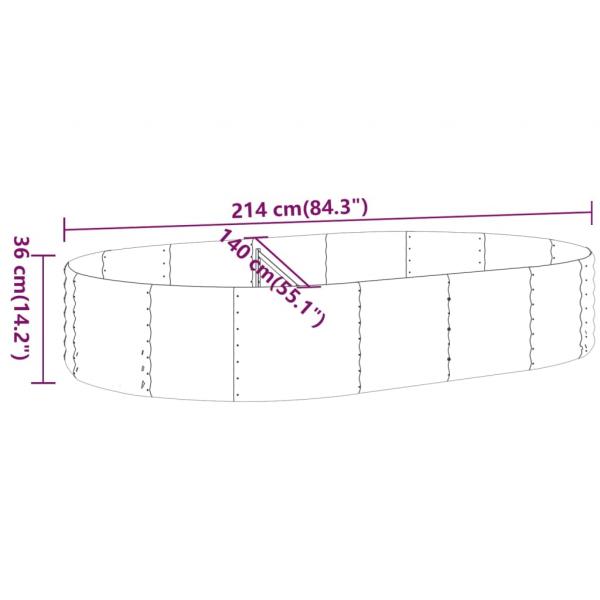 Hochbeet Pulverbeschichteter Stahl 214x140x36 cm Anthrazit