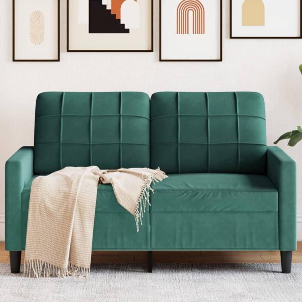 ARDEBO.de - 2-Sitzer-Sofa Dunkelgrün 120 cm Samt