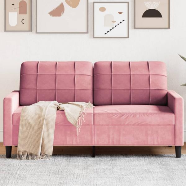 ARDEBO.de - 2-Sitzer-Sofa Rosa 140 cm Samt