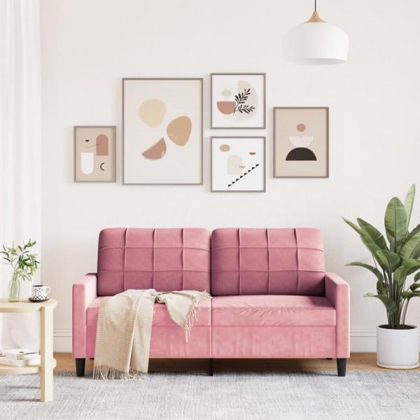 2-Sitzer-Sofa Rosa 140 cm Samt