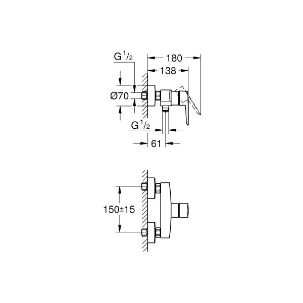 GROHE QuickFix Start Einhand-Brausebatterie, 1/2", chrom (24208002)