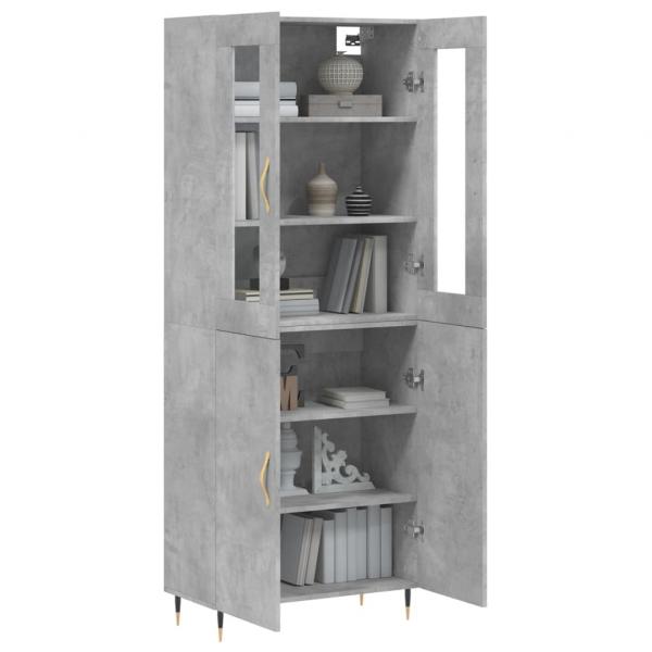 Highboard Betongrau 69,5x34x180 cm Holzwerkstoff