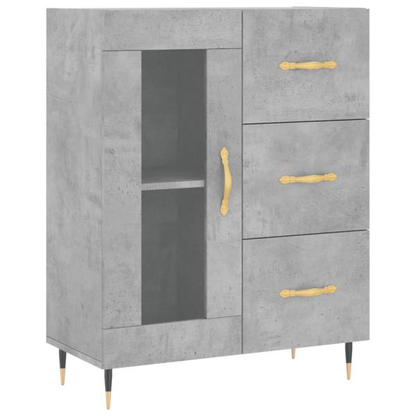 Highboard Betongrau 69,5x34x180 cm Holzwerkstoff