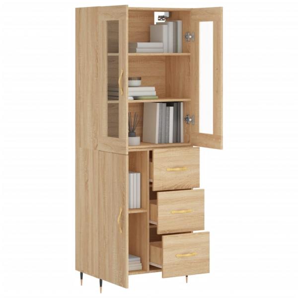 Highboard Sonoma-Eiche 69,5x34x180 cm Holzwerkstoff