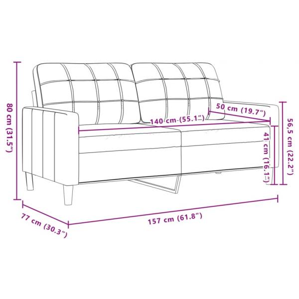 2-Sitzer-Sofa Gelb 140 cm Samt