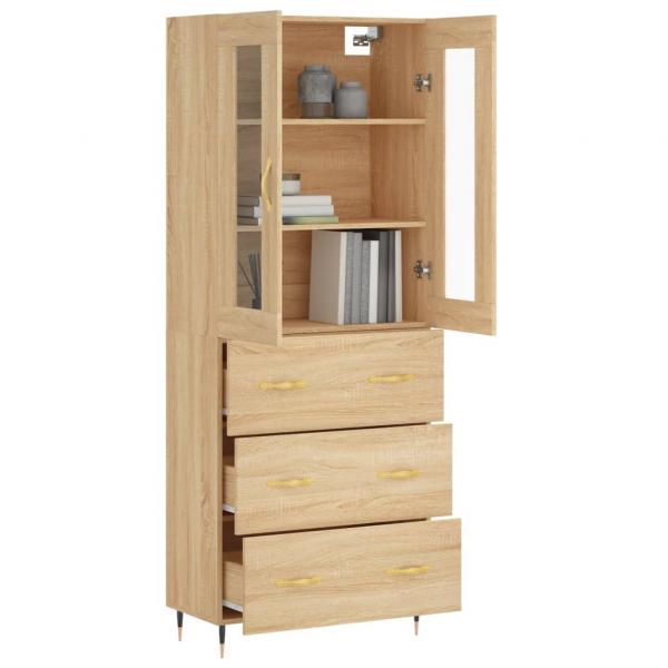 Highboard Sonoma-Eiche 69,5x34x180 cm Holzwerkstoff