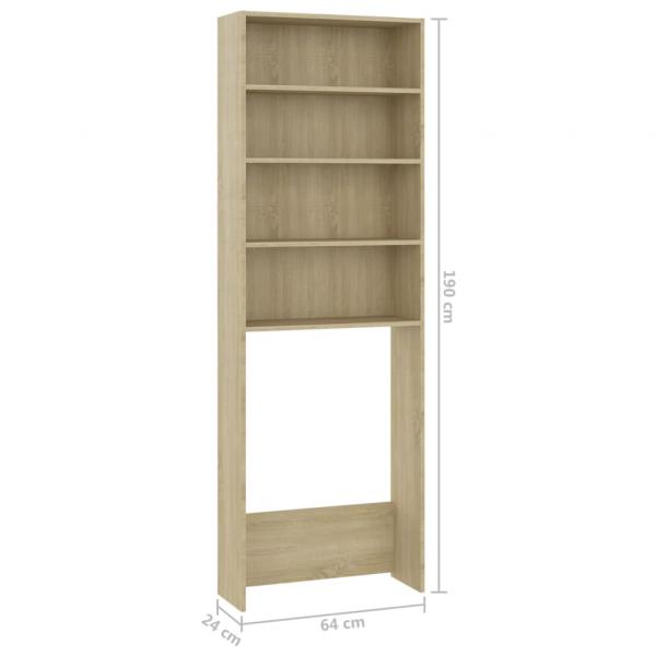 Waschmaschinenschrank Sonoma-Eiche 64x24x190 cm