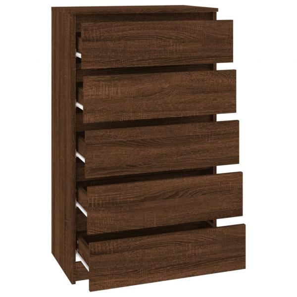 Schubladenschrank Braun Eichen-Optik 60x36x103 cm Holzwerkstoff