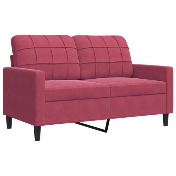 2-Sitzer-Sofa Weinrot 120 cm Samt