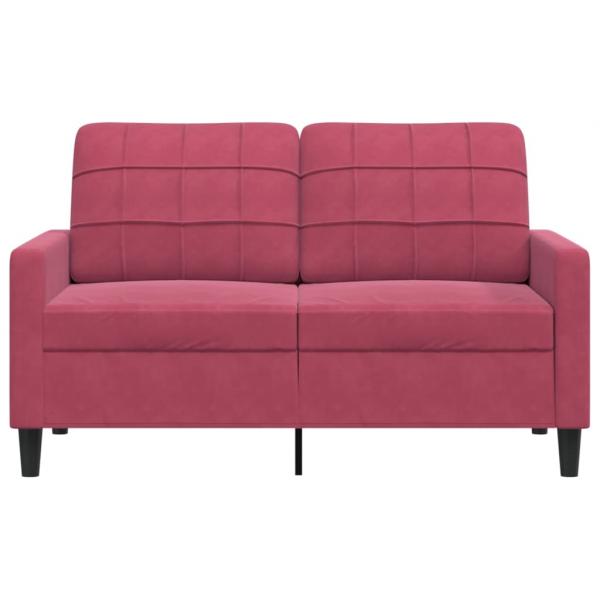 2-Sitzer-Sofa Weinrot 120 cm Samt