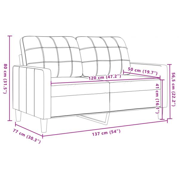 2-Sitzer-Sofa Weinrot 120 cm Samt