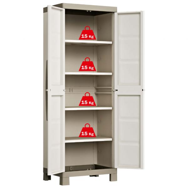 Keter Lagerschrank mit Einlegeböden Excellence Beige und Taupe 182 cm