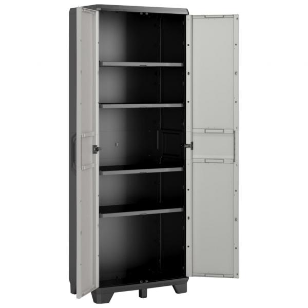 Keter Lagerschrank mit Regalböden Gear Schwarz und Grau 182 cm