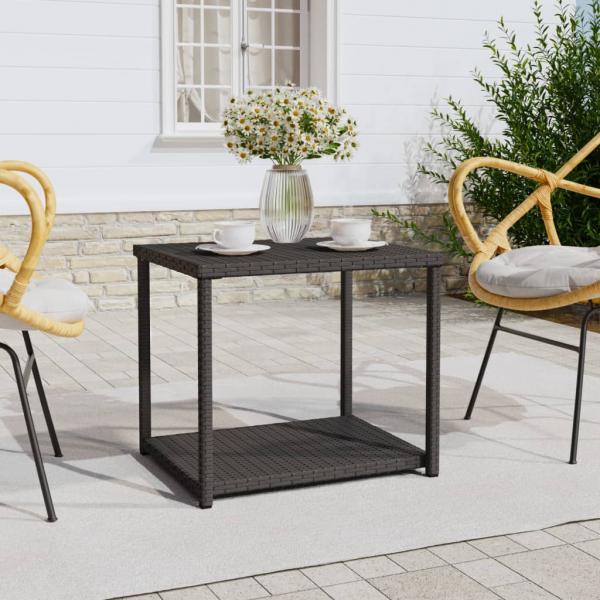 ARDEBO.de - Beistelltisch Schwarz 55x45x49 cm Poly Rattan