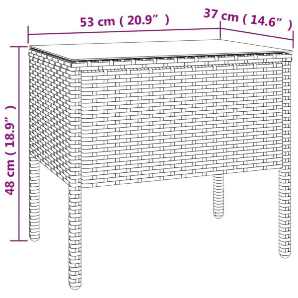 Beistelltisch Braun 53x37x48 cm Poly Rattan und Hartglas