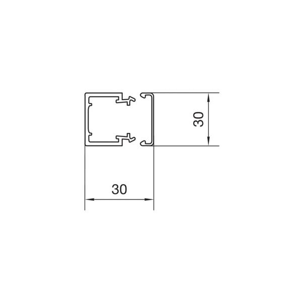 Hager LF3003007030 Leitungsführungskanal aus PVC LF 30x30mm steingrau