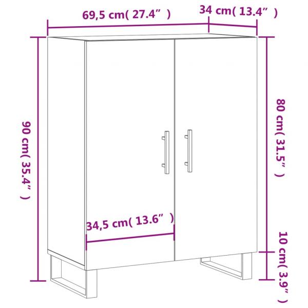 Sideboard Sonoma-Eiche 69,5x34x90 cm Holzwerkstoff