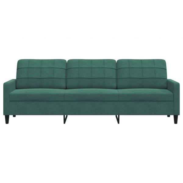 3-Sitzer-Sofa Dunkelgrün 210 cm Samt